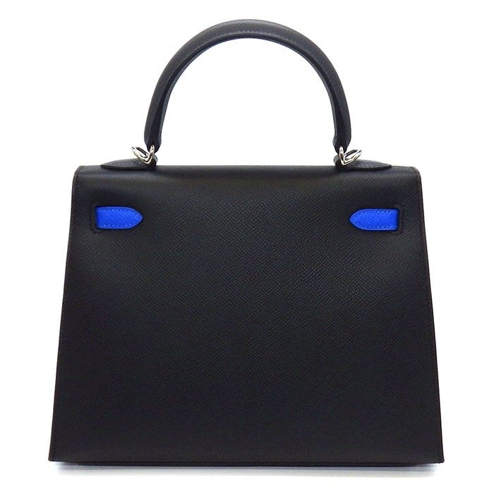 HERMES Kelly 25 Tricolor Handbag - Black, Blue, Gray - 2025