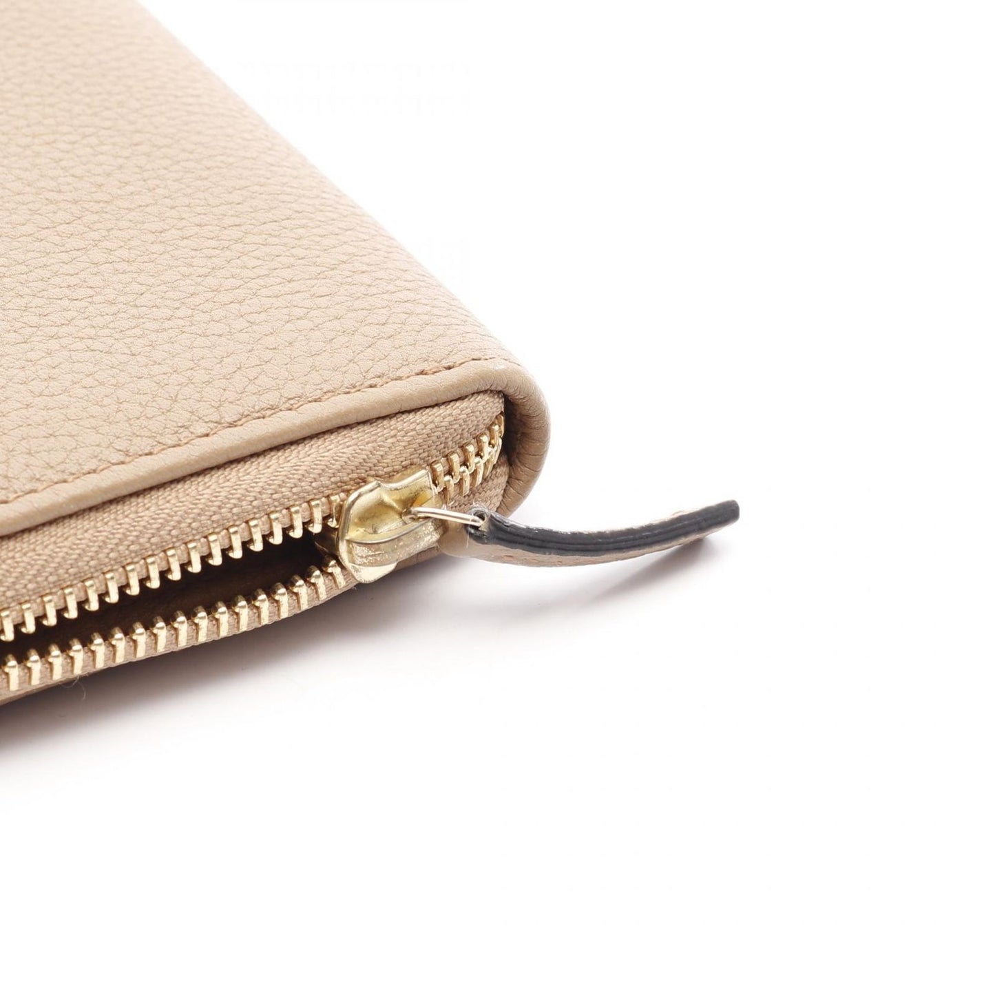 GUCCI Logo L-Zip Long Wallet in Beige Leather - Timeless Elegance