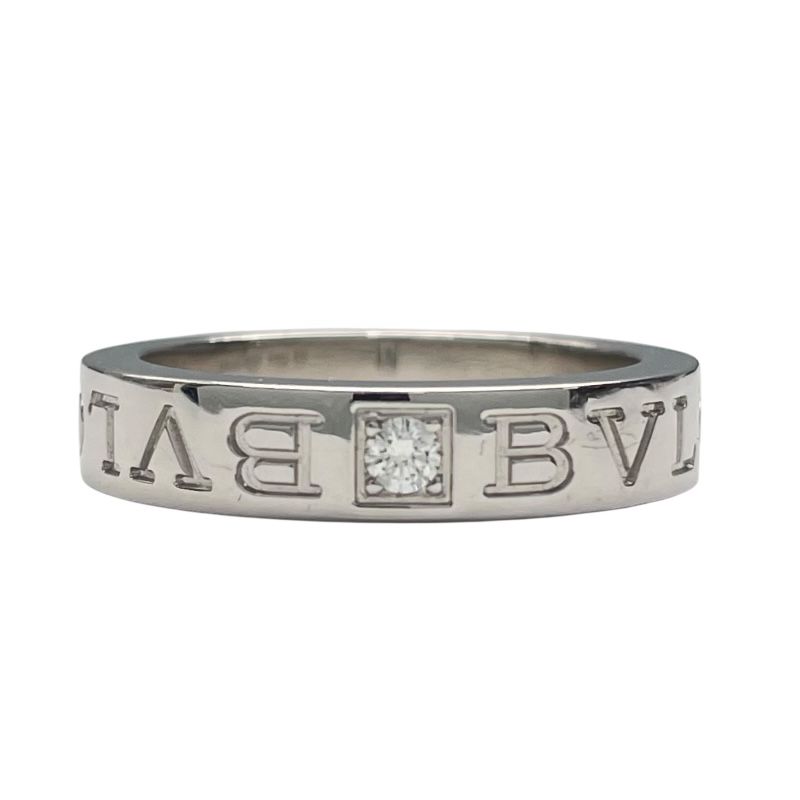 BVLGARI Double Logo Ring in K18 White Gold - Exquisite Craftsmanship