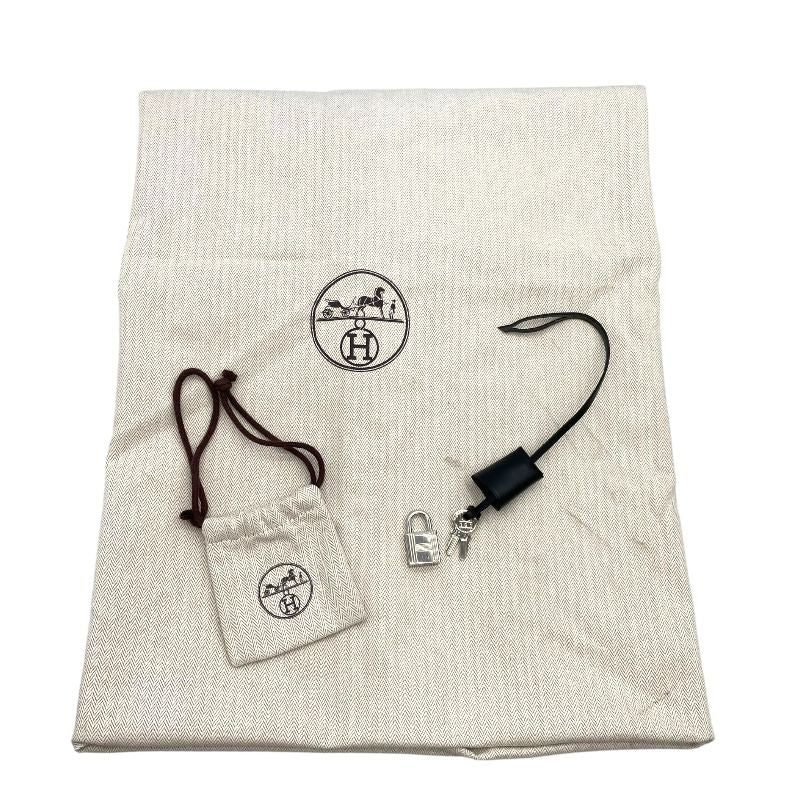 HERMES Aile Zip GM Black Canvas Handbag with Silver Hardware