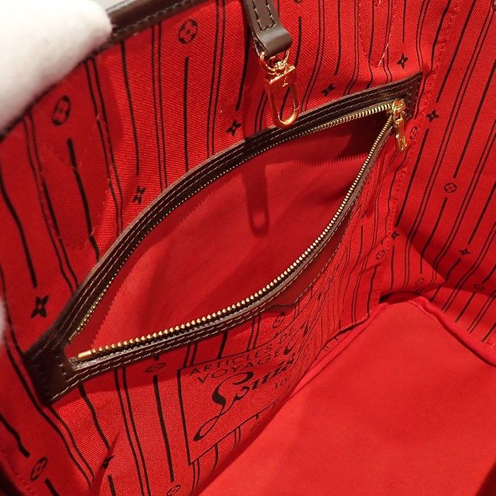 Louis Vuitton Neverfull GM Tote Bag - Brown & Red Damier Canvas