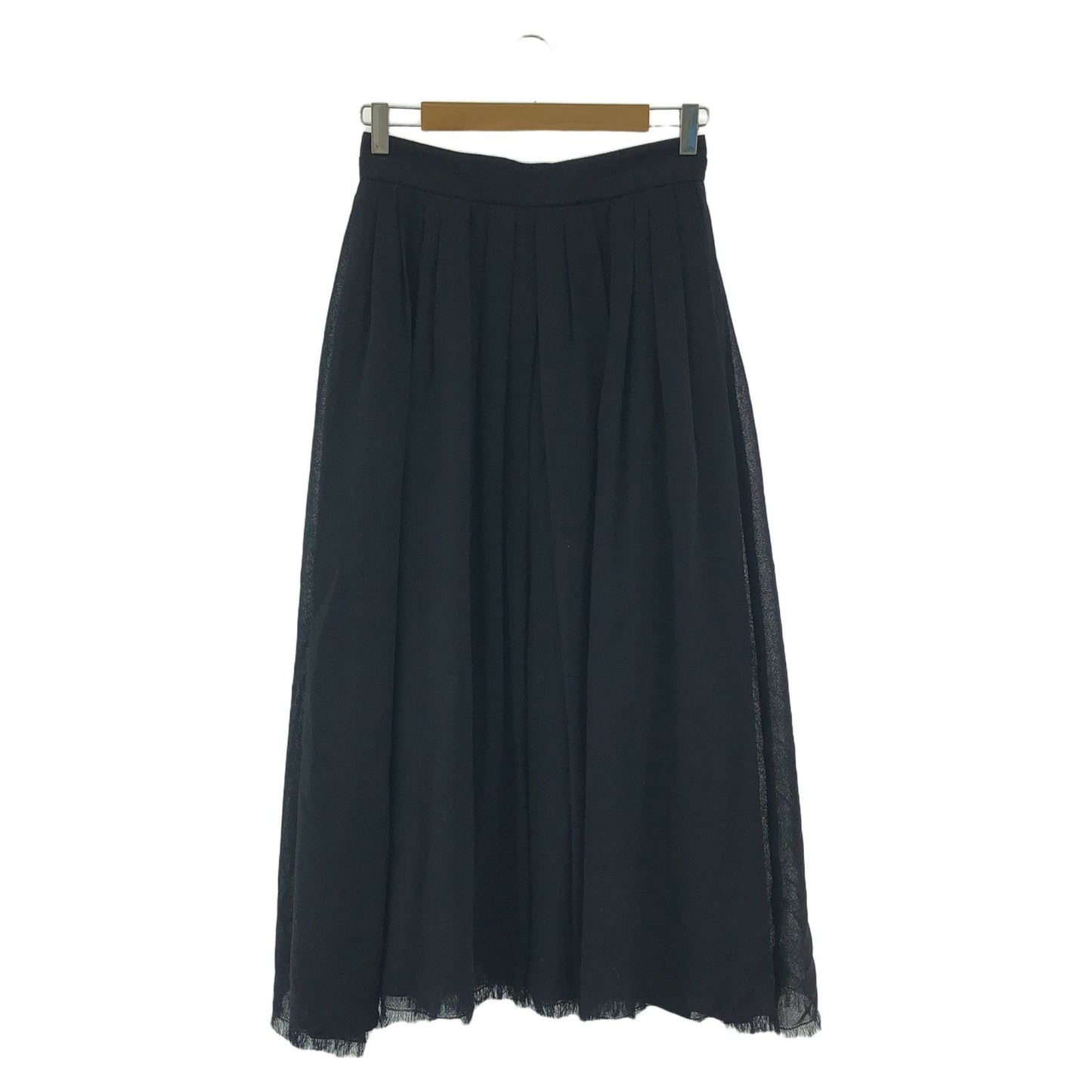 ebure Navy Wool Long Skirt - Timeless Elegance