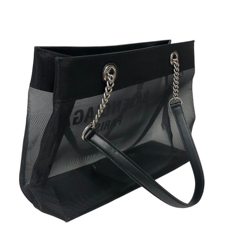 Balenciaga Beauty Free Tote Bag - Black Mesh & Leather