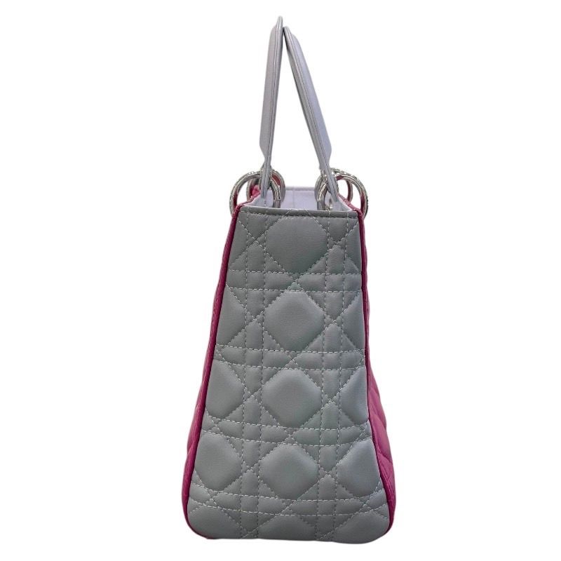 Christian Dior Lady Dior Medium Tricolor in Purple Grey - Exquisite Craftsmanship