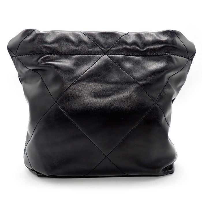 Chanel 22 Mini Shoulder Bag in Black Shiny Calfskin