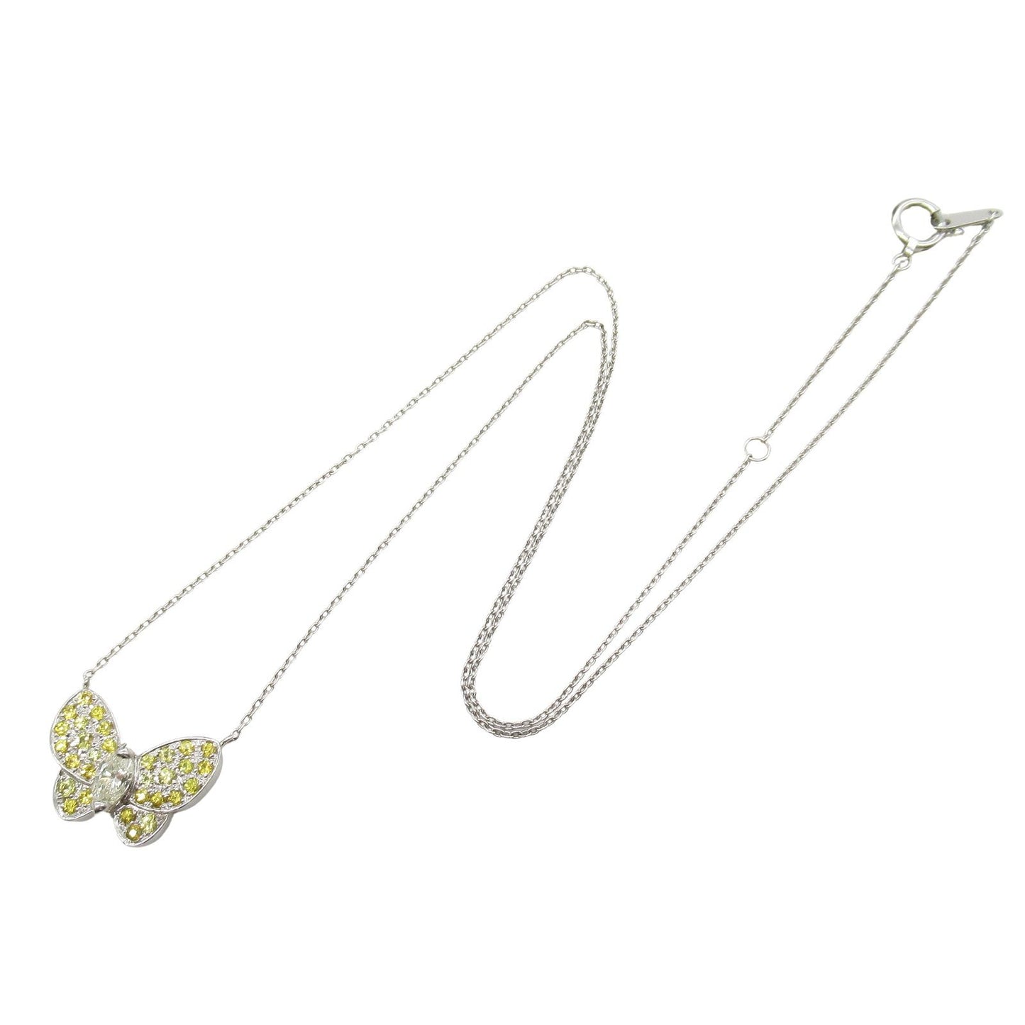 Exquisite Yellow Sapphire & Diamond Necklace in K18 White Gold