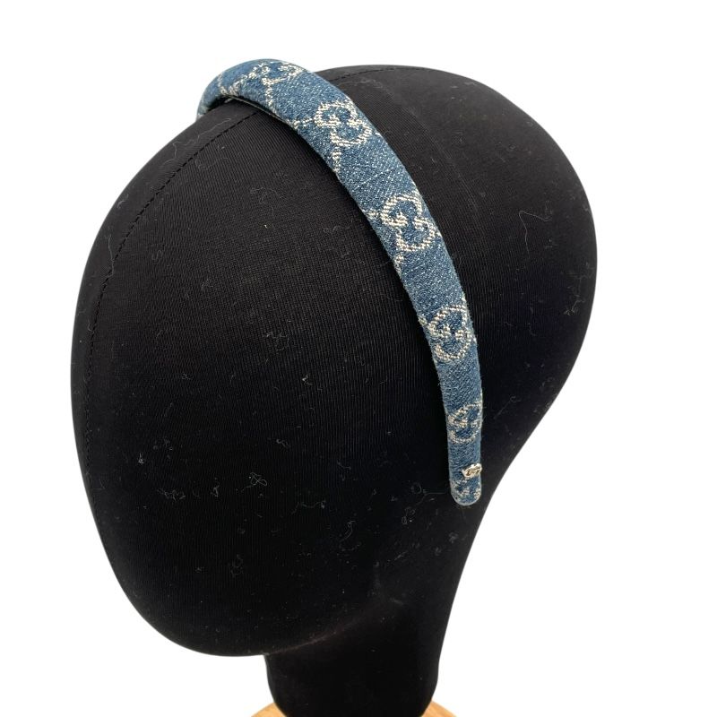 GUCCI Eco Wash Headband in Blue GG Denim - Exclusive Luxury Accessory