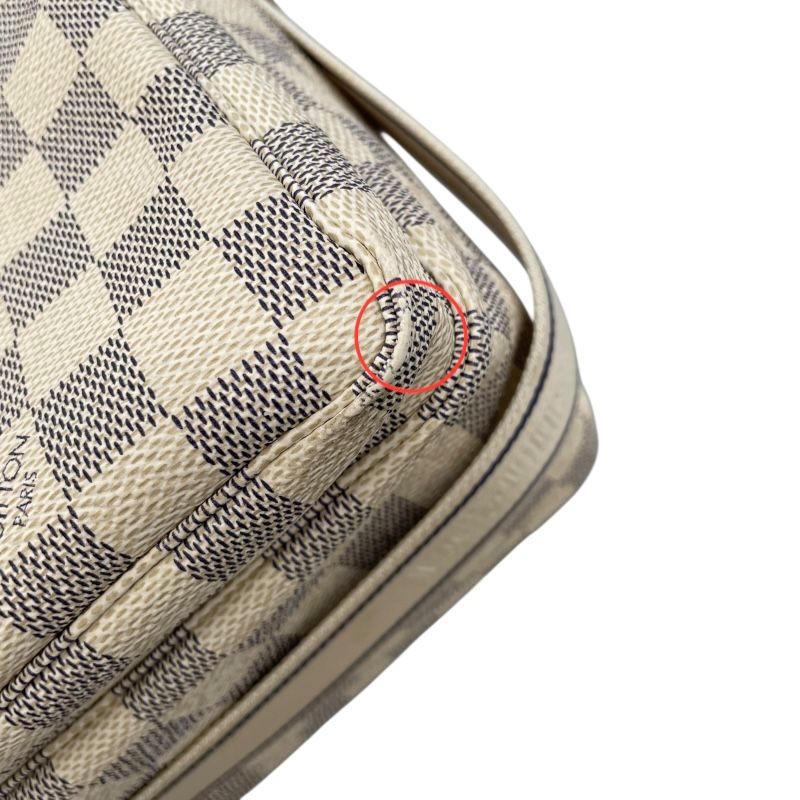 Louis Vuitton Naviglio N51189 White Damier Azur Shoulder Bag