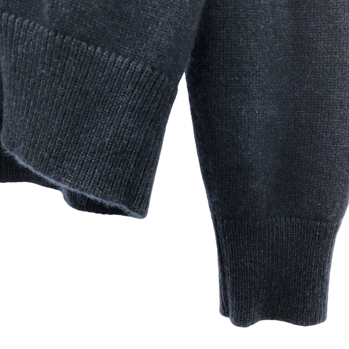 HERMES Navy Multi-Color Cashmere V-Neck Cardigan - Size S