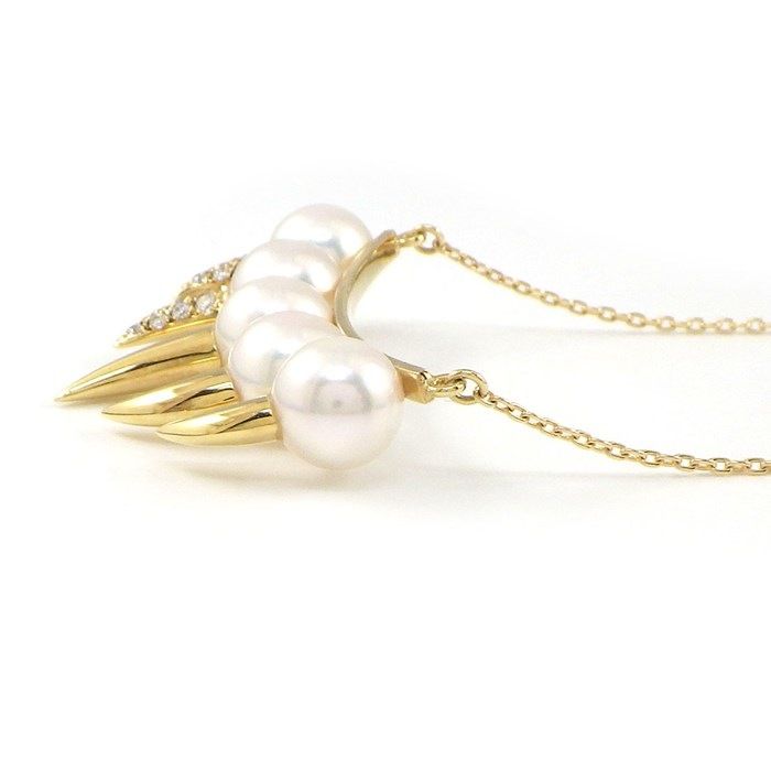 TASAKI Danger Fang Necklace with 7mm Pearl & Diamonds
