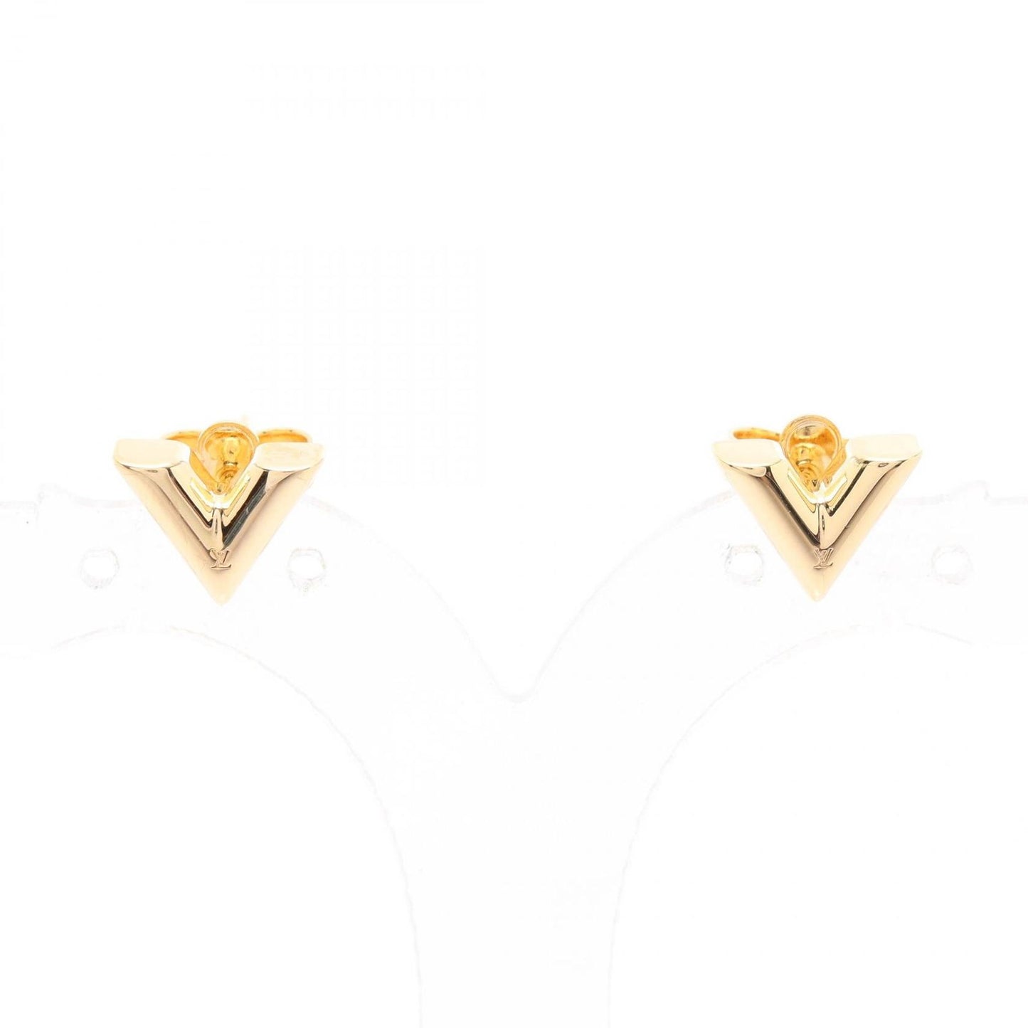Louis Vuitton Essential V Stud Earrings in Gold Plated Finish