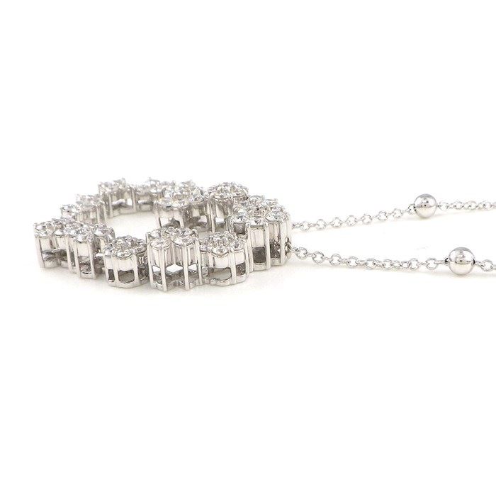 Exquisite Open Heart Diamond Necklace in K18 White Gold - 1.24ct