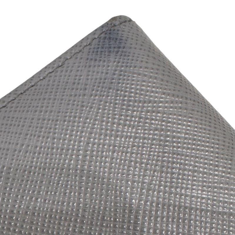 PRADA Grey Saffiano Leather Long Wallet for Women