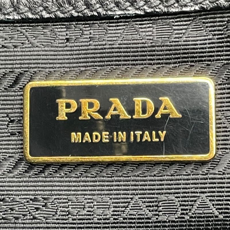 PRADA Logo 2-Way Tote in Black Leather - Timeless Elegance