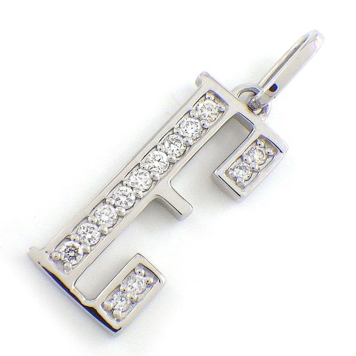 Exquisite Diamond Initial E Pendant in Platinum - 0.11ct