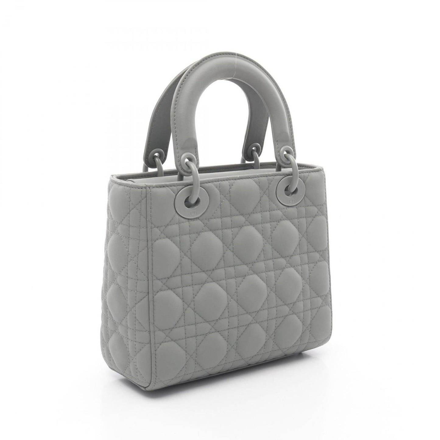 Dior Lady Dior Small Cannage Handbag in Gray Leather