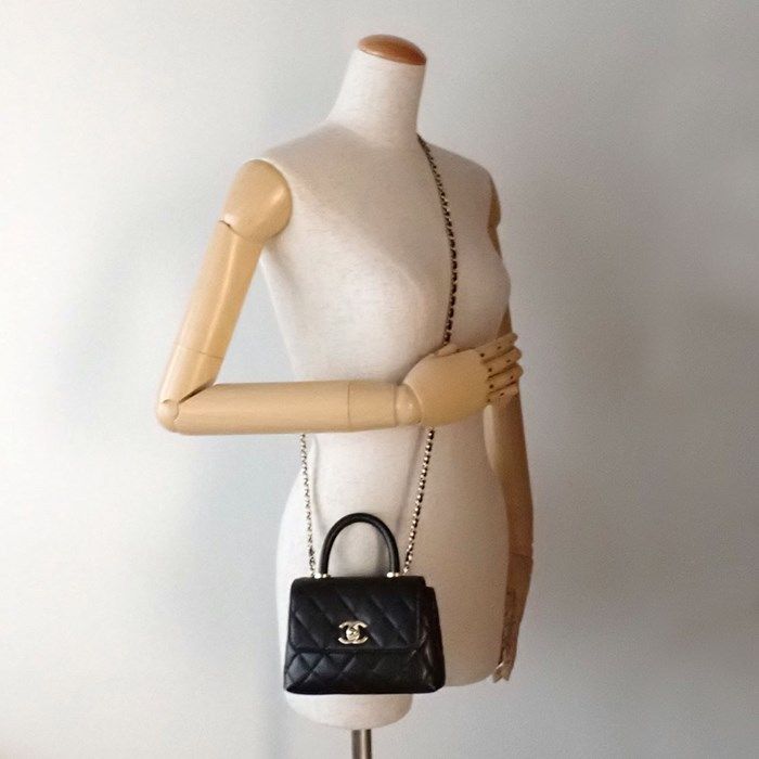 Chanel Coco Handle Extra Mini Handbag in Black Caviar Leather