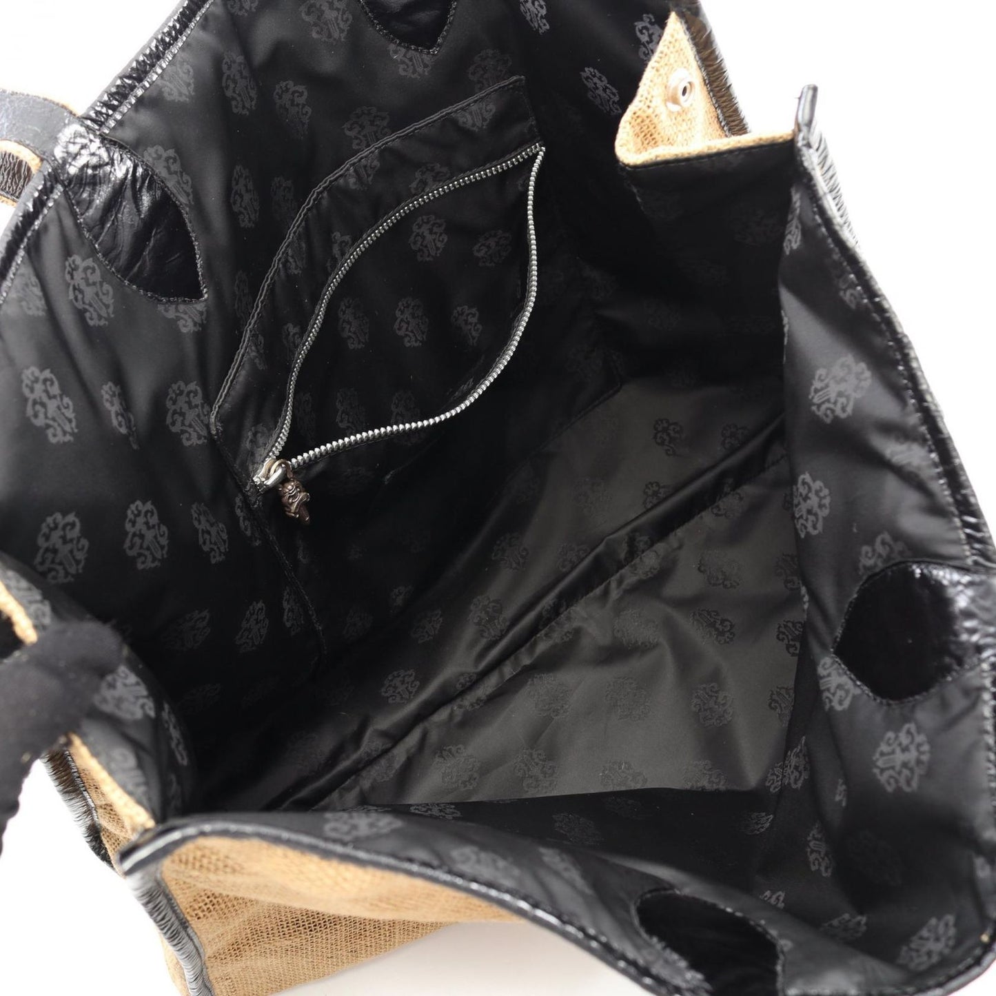 CHROME HEARTS Horseshoe Beach Bag - Beige & Black Leather Tote