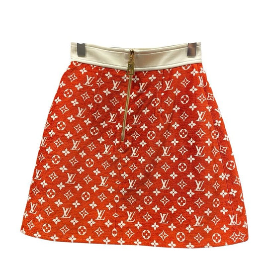 Louis Vuitton Monogram Red Skirt - Exquisite Craftsmanship