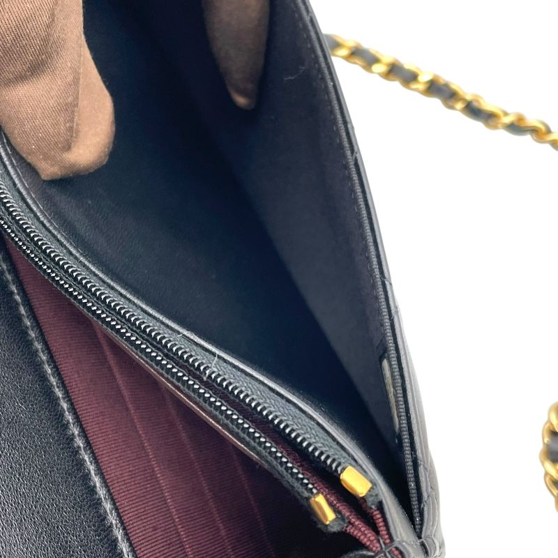 CHANEL Chain Wallet AP0250 - Black Lambskin with Gold Hardware