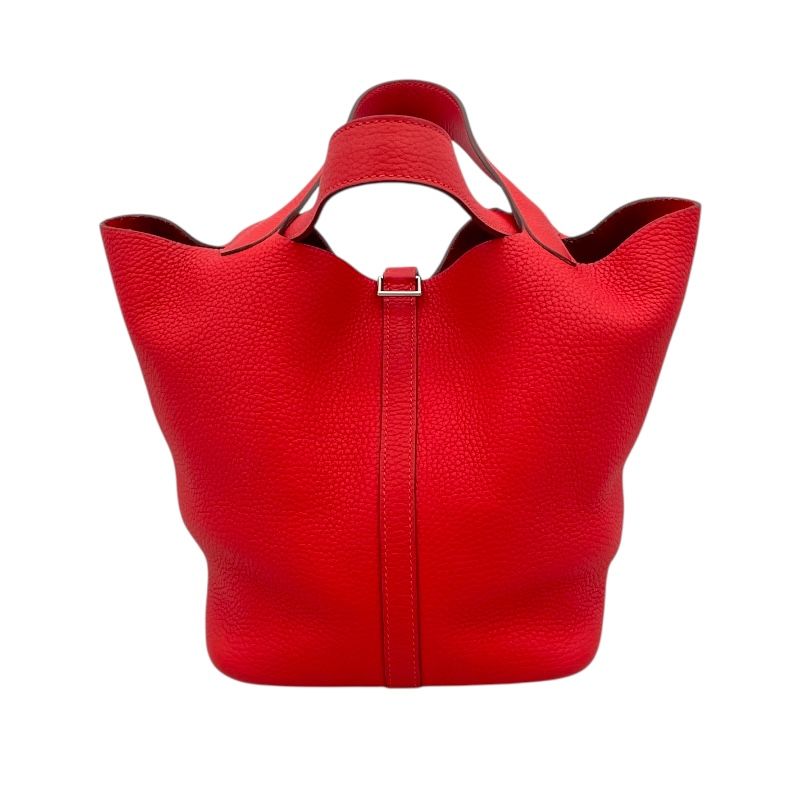 HERMES Picotin Lock MM Bougainvillea Handbag with Silver Hardware