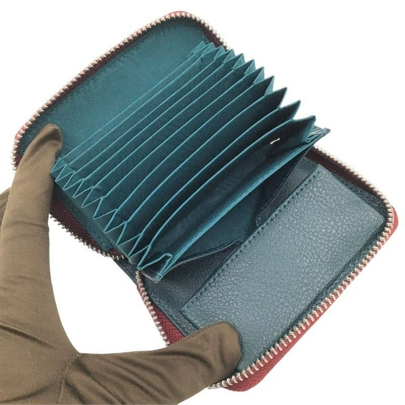 Exquisite Green Crocodile Leather Round Zipper Card Case