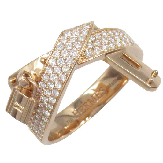 HERMES Kelly Gabrushe K18PG Diamond Ring - Exquisite Elegance