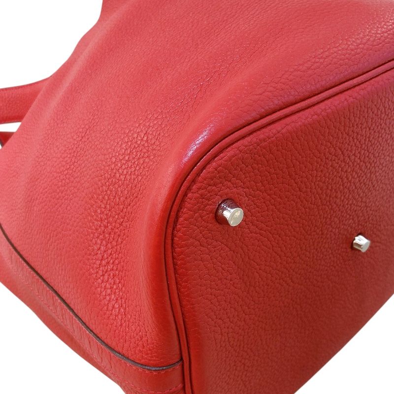 HERMES Picotin Lock GM in Rouge Kazak with Silver Hardware