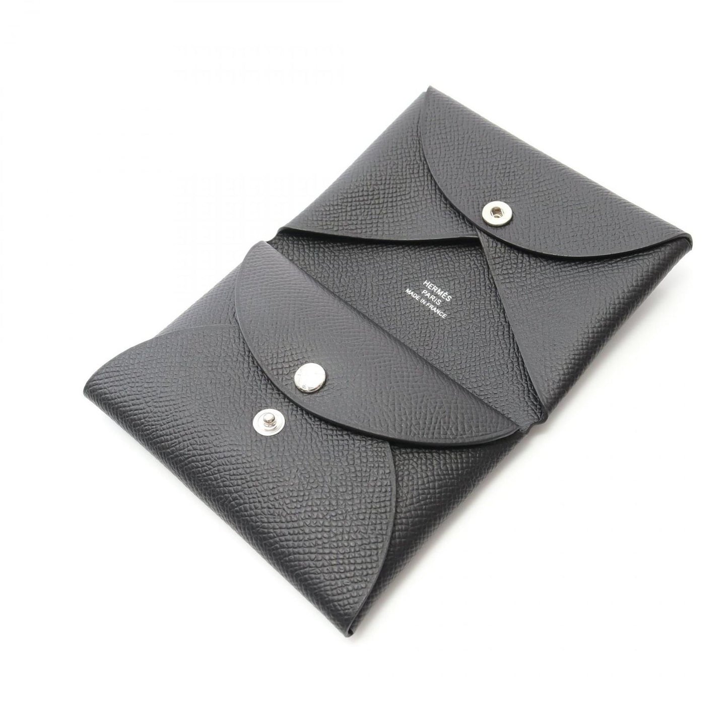 HERMES Calvi Duo Coin Case in Black - Unused Luxury Accessory