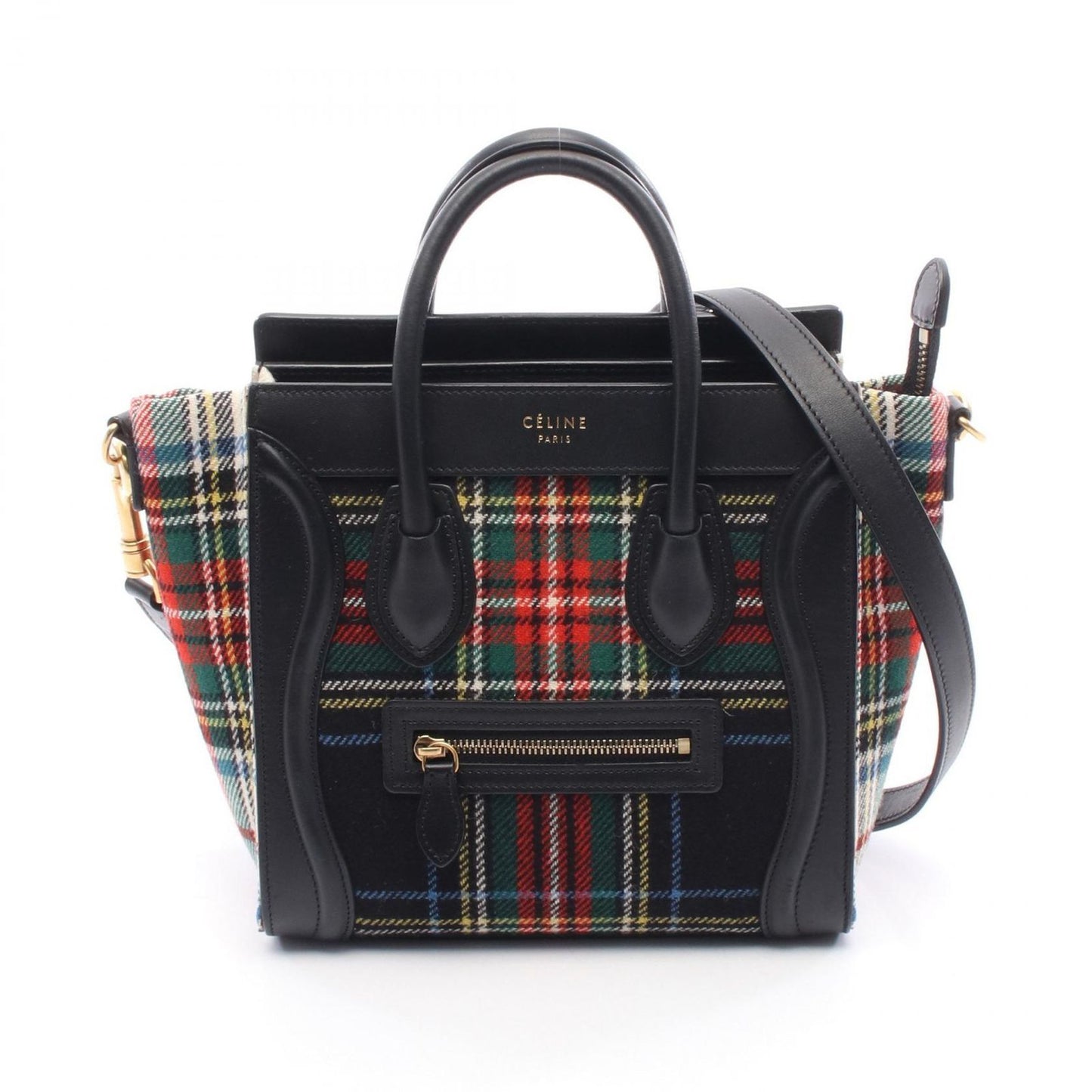 CELINE Luggage Nano Shopper Handbag in Multi/Black Leather