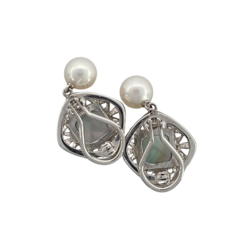 MIKIMOTO Pique Earrings in K18WG with Exquisite Pearls