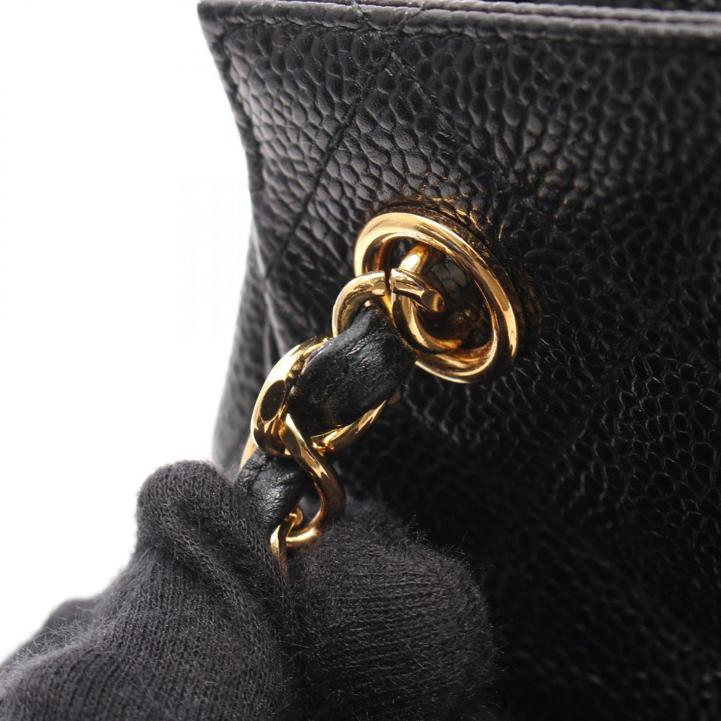 CHANEL Matelassé Tote Bag in Black Caviar Leather