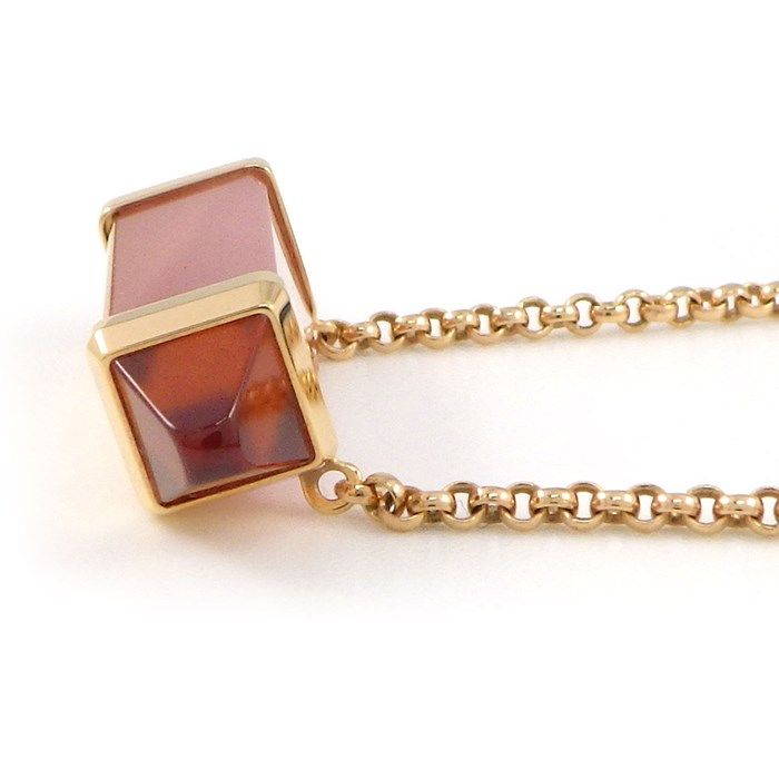 Cartier Le Berlingot Necklace in Pink Chalcedony & Garnet