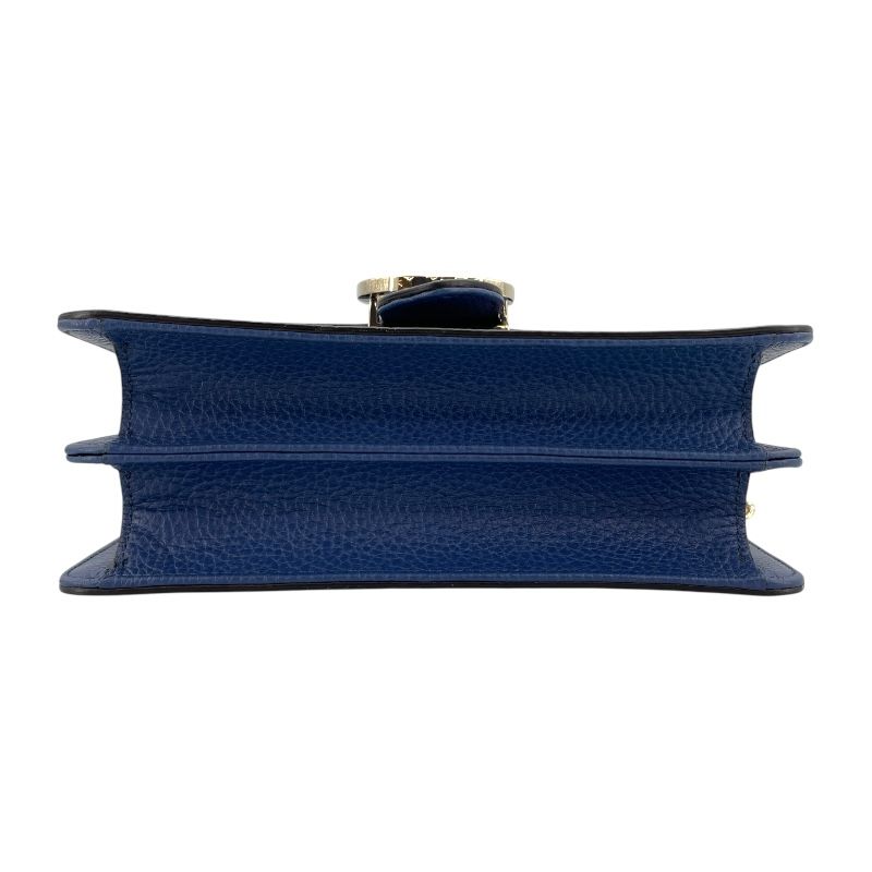 GUCCI Interlocking G Chain Shoulder Bag in Blue Leather