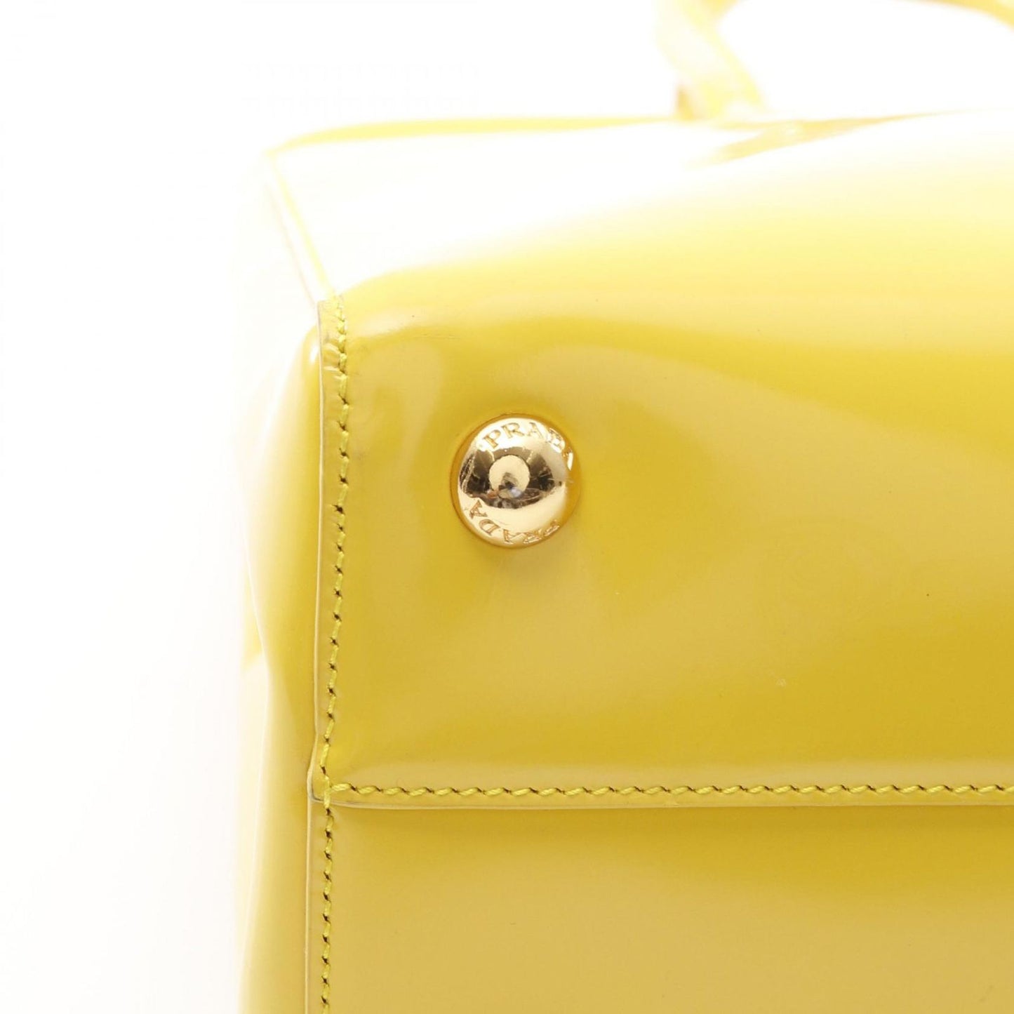 PRADA Saffiano Vernic Handbag in Yellow - Timeless Elegance