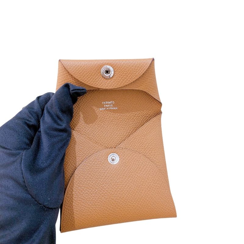 HERMES Bastia Coin Case in Gold with Silver Hardware - Unused Luxury