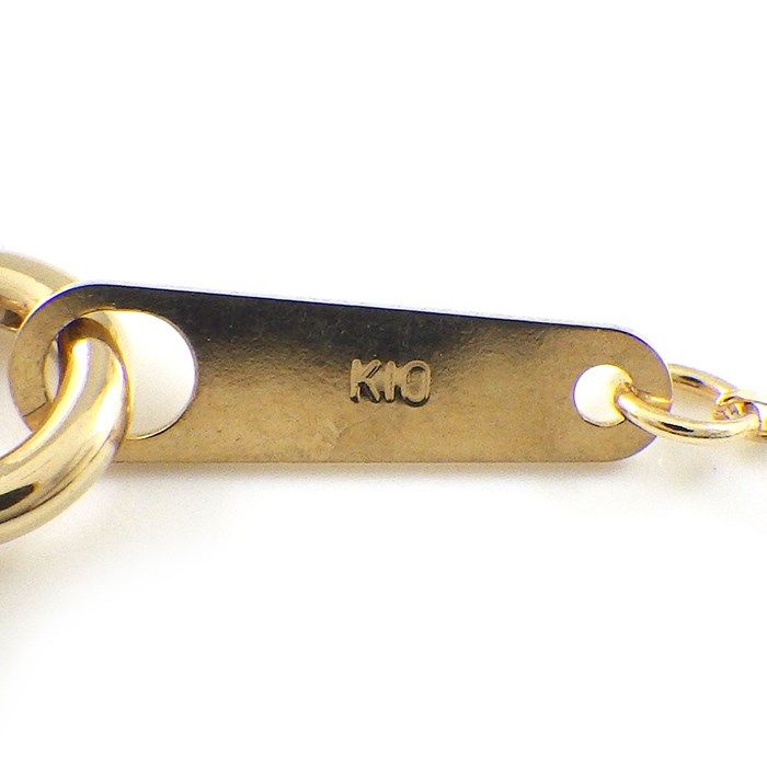 K10YG Round Circle Initial Necklace - Alphabet A