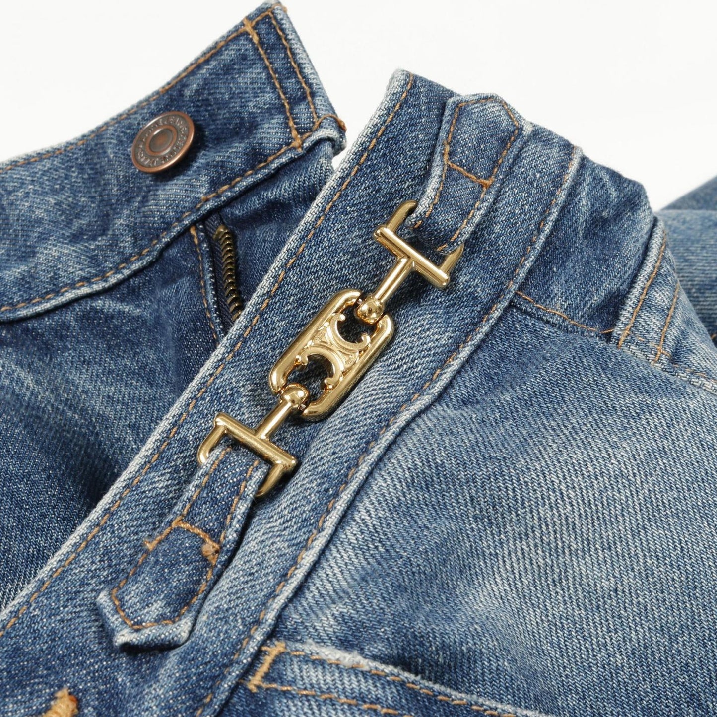 CELINE Triomphe Indigo Blue Denim Pants - Size 26