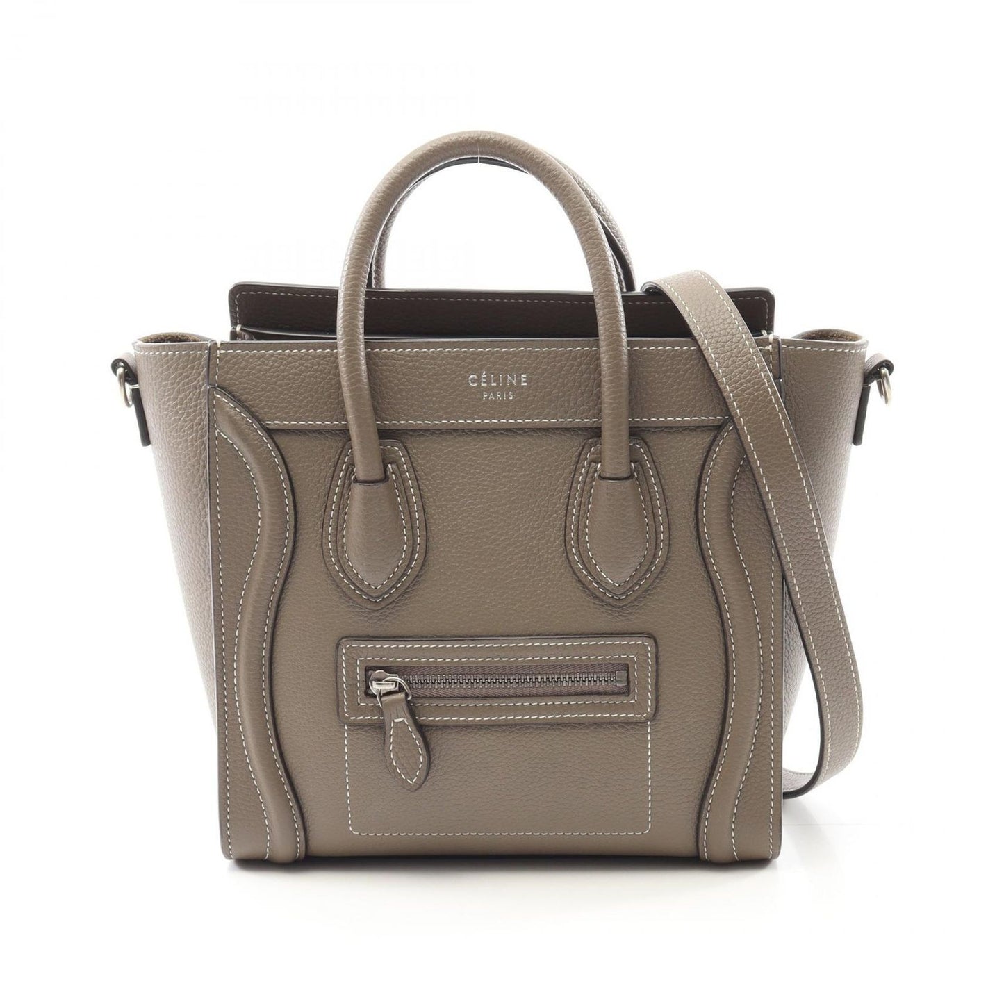 CELINE Luggage Nano Shopper Handbag in Etoupe Leather - Exquisite Craftsmanship