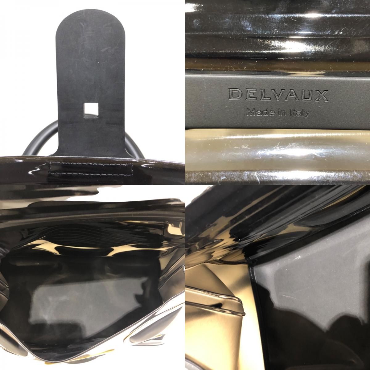 DELVAUX Brillant MM Champion Black & White Enamel Handbag