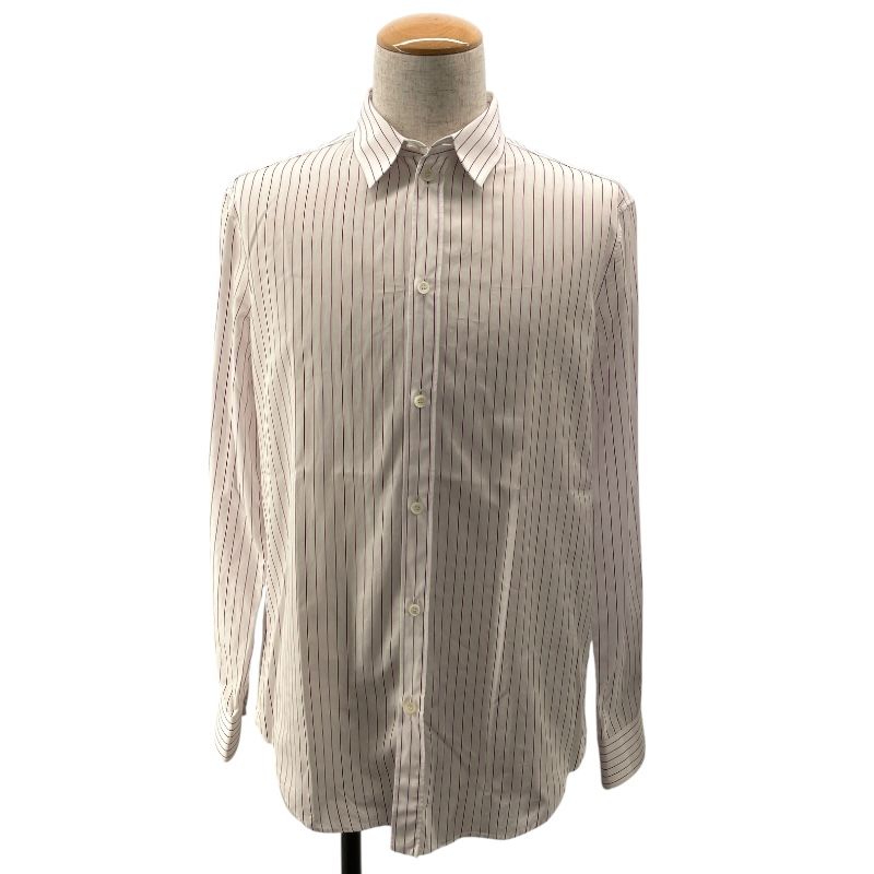 CELINE Striped Cotton Shirt - White - Men's Long Sleeve Elegance