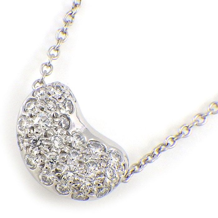 Tiffany & Co. Bean Design Diamond Pave Necklace in Platinum