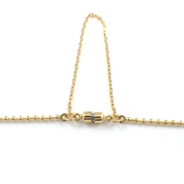 Elegant K10YG Pearl Bracelet with Ball Chain - Timeless Luxury