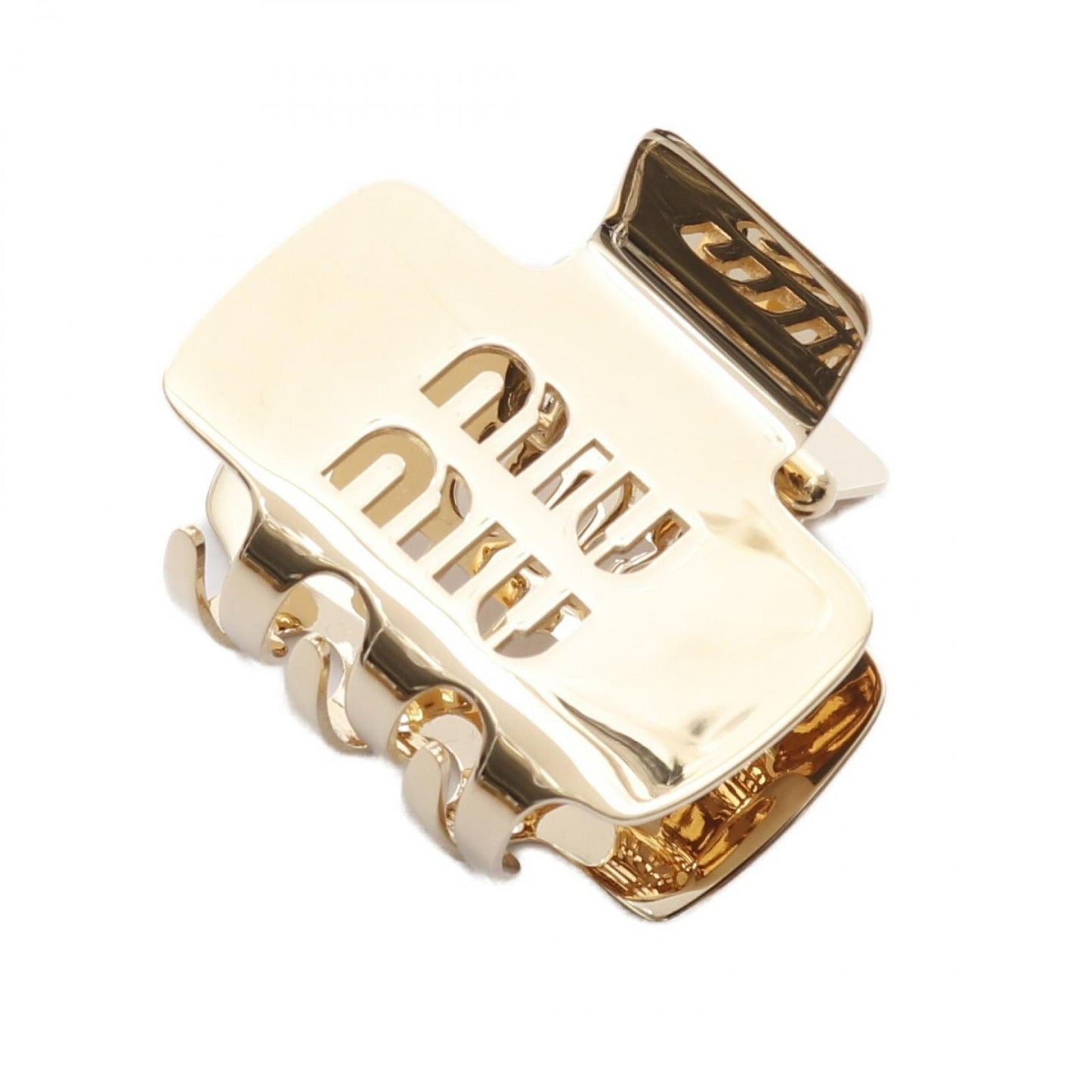 Miu Miu Gold Logo Hair Clip - Exquisite Luxury Accessory