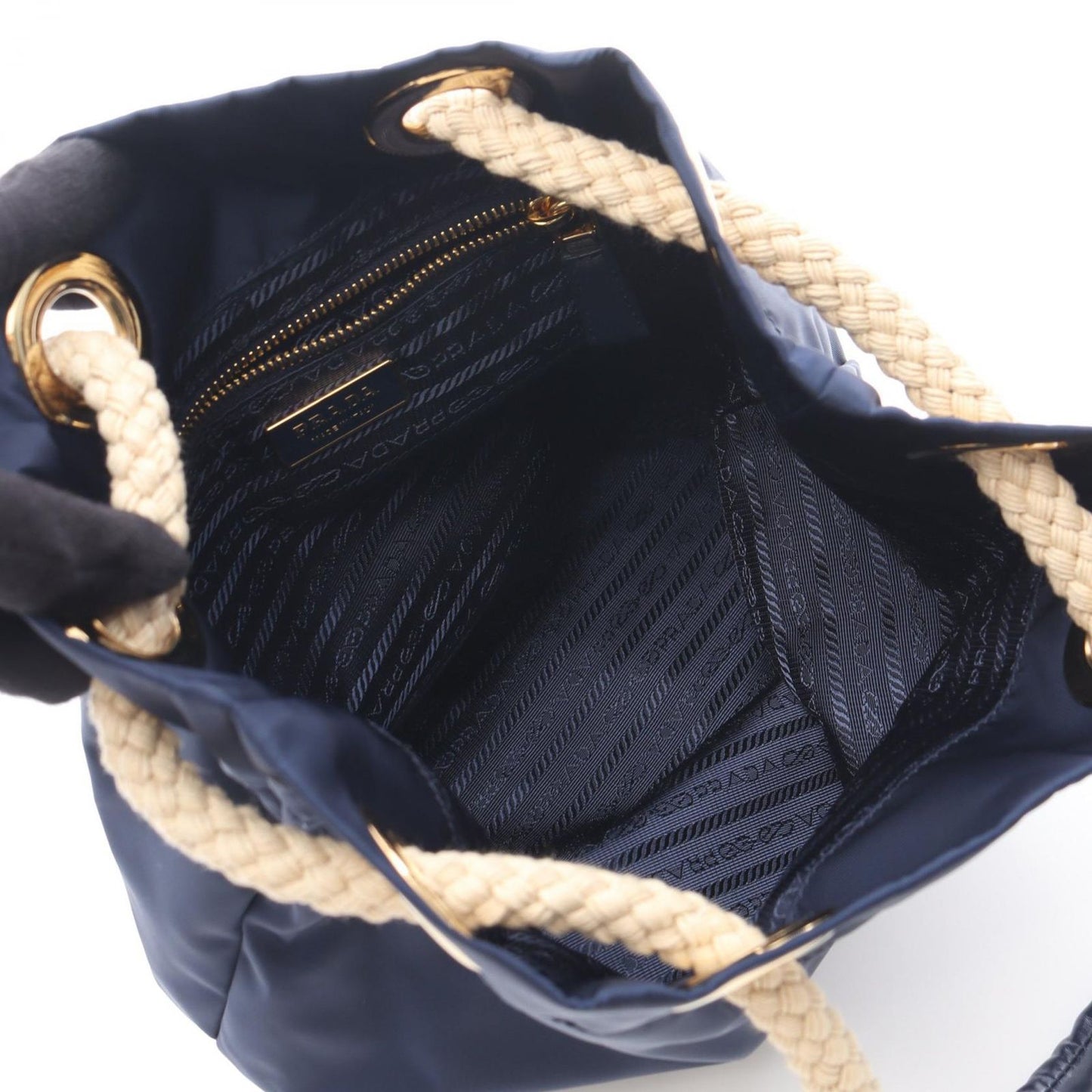 PRADA Re-Nylon TESSUTO ROPE Marina Small Bucket Bag - Navy
