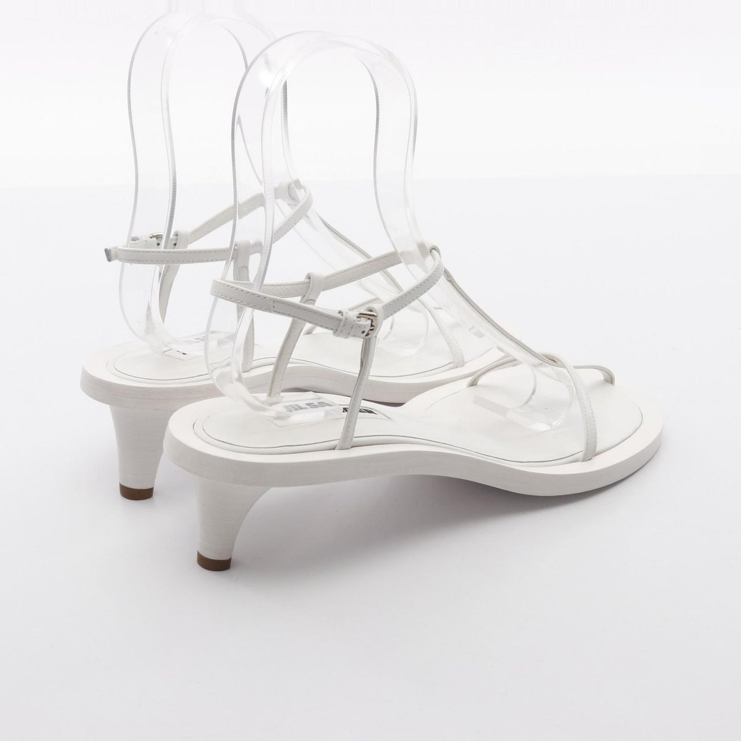 JIL SANDER White Leather Sandals - Timeless Elegance