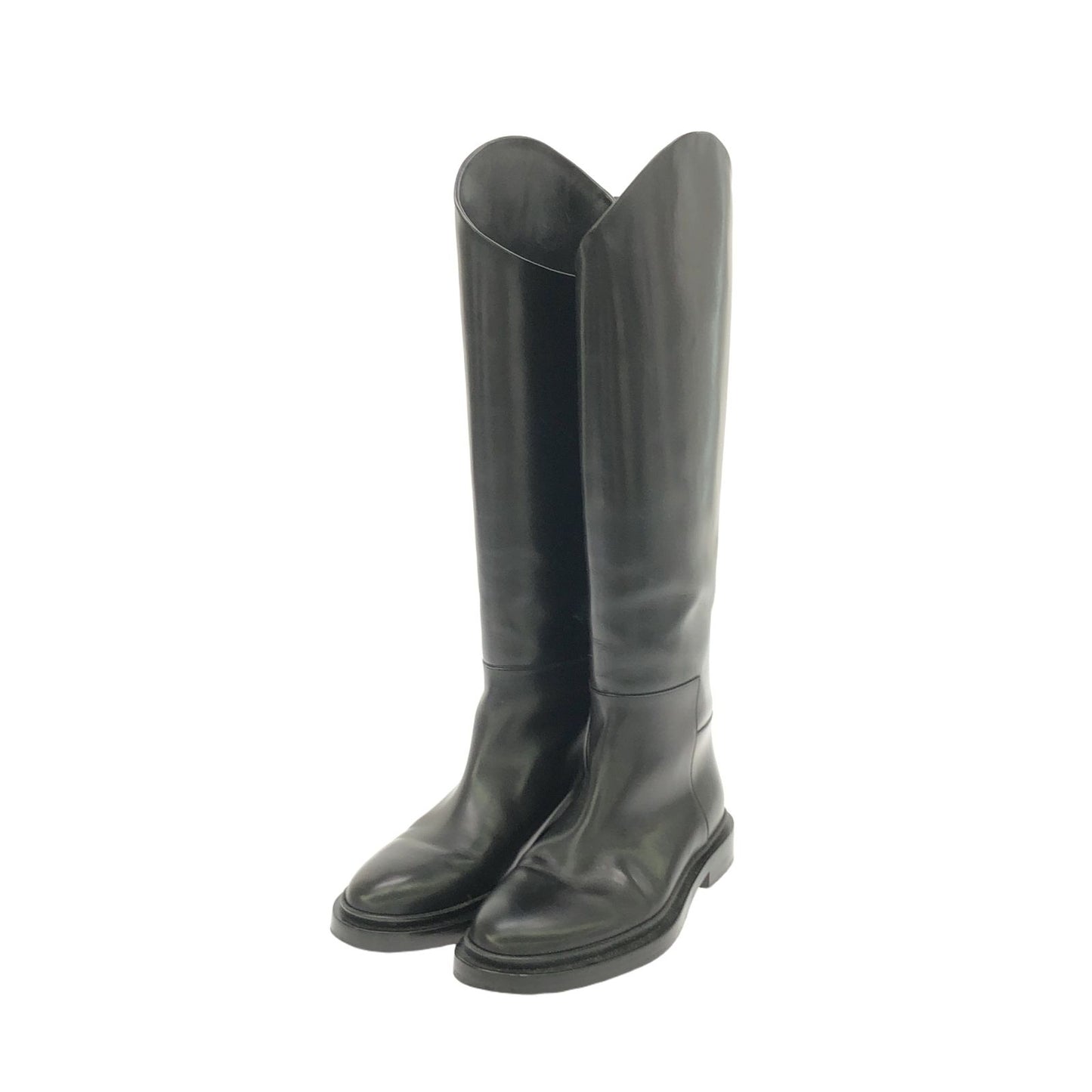 JIL SANDER Black Riding Tall Boots - Timeless Elegance