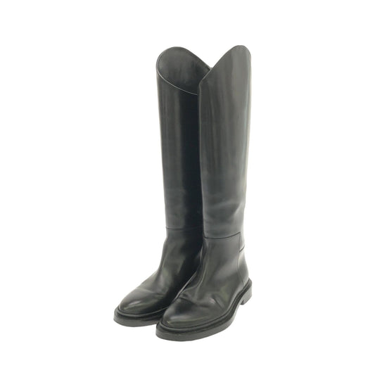 JIL SANDER Black Riding Tall Boots - Timeless Elegance
