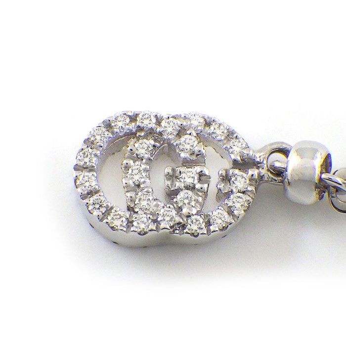 GUCCI Flora GG Logo Diamond Bracelet in K18 White Gold