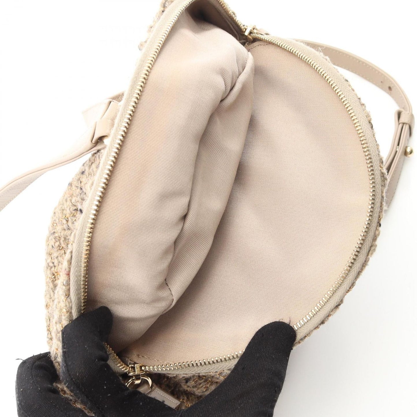 CHANEL Matelassé Backpack AS0870 in Beige Fabric & Leather